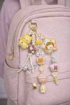 Ciondolo Kawaii Lungo Giallo con Orsetto e Leoncino - Charm Multiuso Fatto a Mano