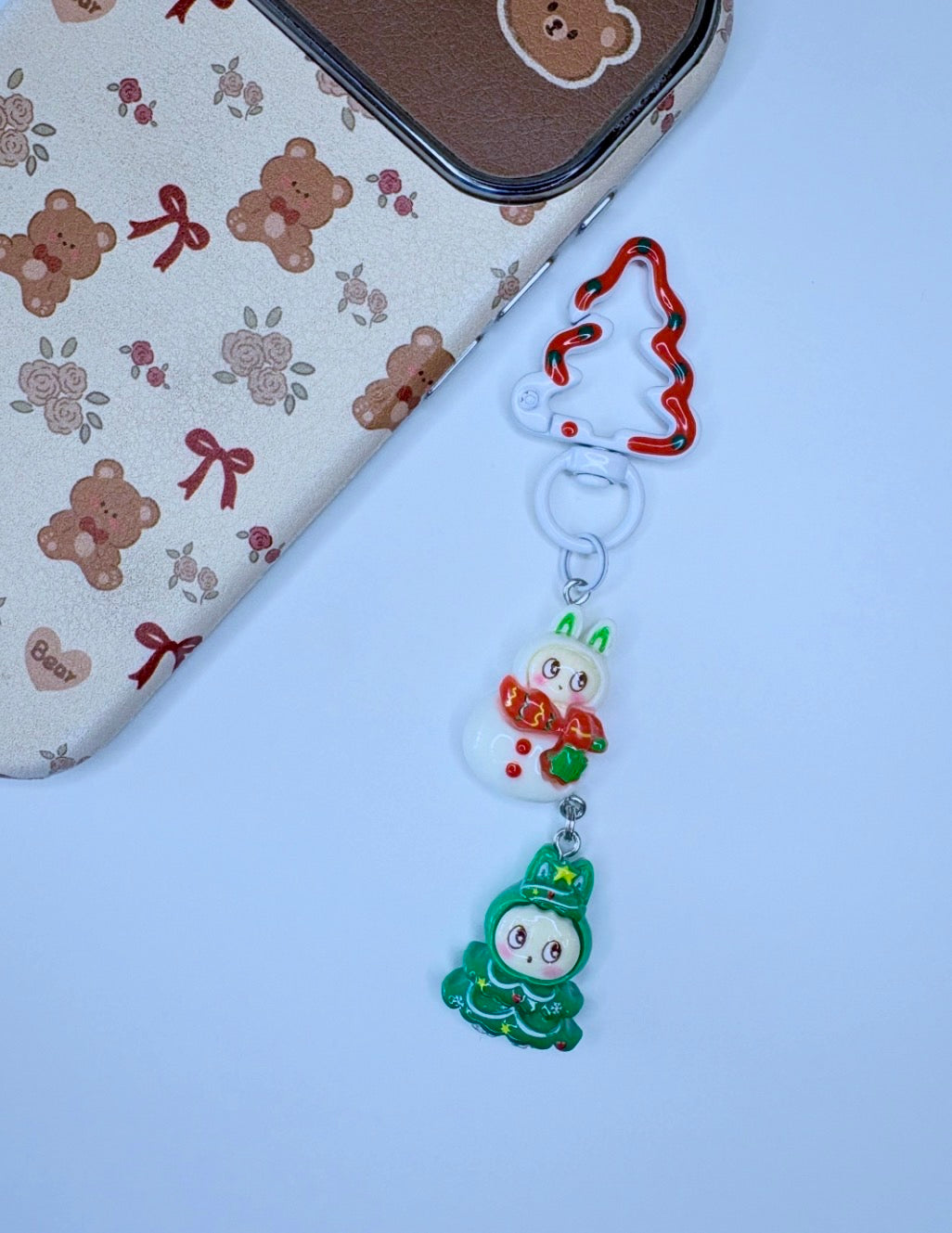 🎄Ciondolo Natale Bunny – Pupazzo di Neve & Alberello