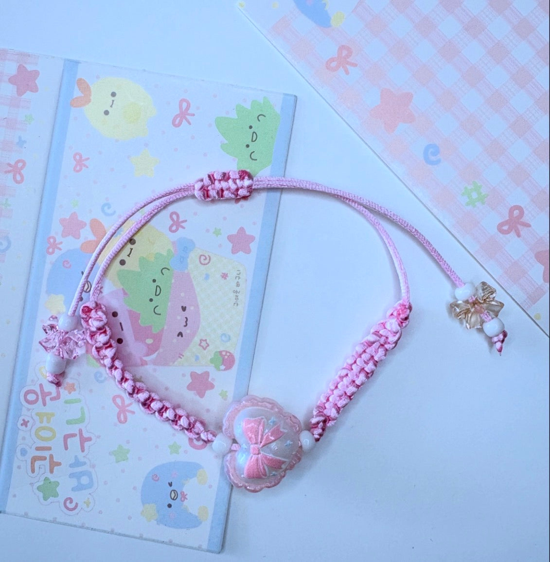 🎀Braccialetto Kawaii Rosa Regolabile con fiocco 🎀
