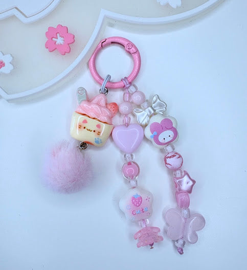 Ciondolo Kawaii Rosa cute- Charm Telefono Borsa Zaino Fatto a Mano