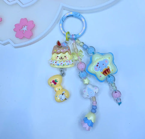 Ciondolo Kawaii Lungo Azzurro Pompompurin - Charm Multiuso Fatto a Mano