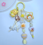 Ciondolo Kawaii Lungo Giallo con Orsetto e Leoncino - Charm Multiuso Fatto a Mano