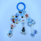 Ciondolo Kawaii Lungo Azzurro con Orsetti e Farfalle - Charm Multiuso Fatto a Mano