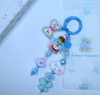 Ciondolo Kawaii Lungo Azzurro con Orsetto  - Charm Multiuso Fatto a Mano