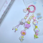 Ciondolo Kawaii Lungo Rosa Lilla con Stellina Cupcake e Farfalla - Charm Multiuso Fatto a Mano